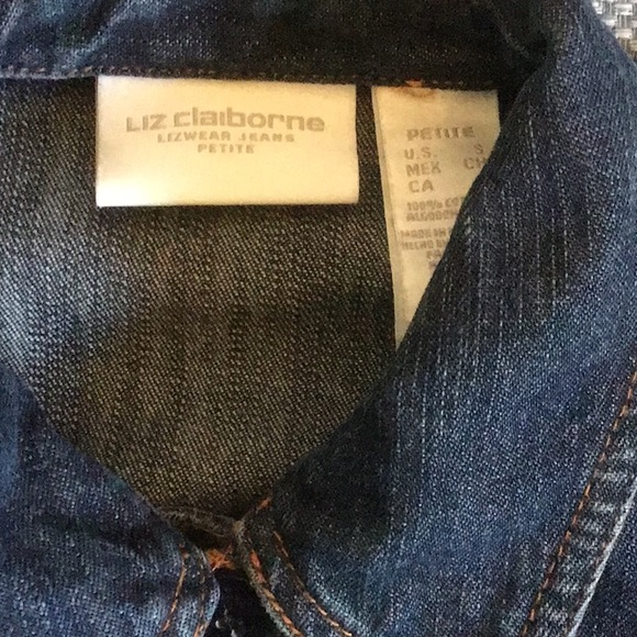 Blue Denim Liz Claiborne denim jacket - very good condition Petite Small - Picture 6 of 6